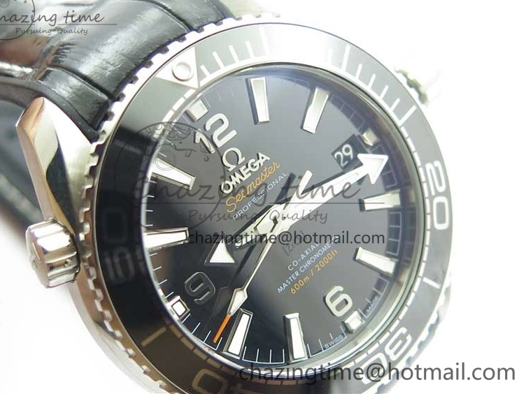 0129 Planet Ocean 39.5mm Black Ceramic Bezel SS VSF 1:1 Best Edition Black Dial on Black Gummy Strap A QuickDry 7889
